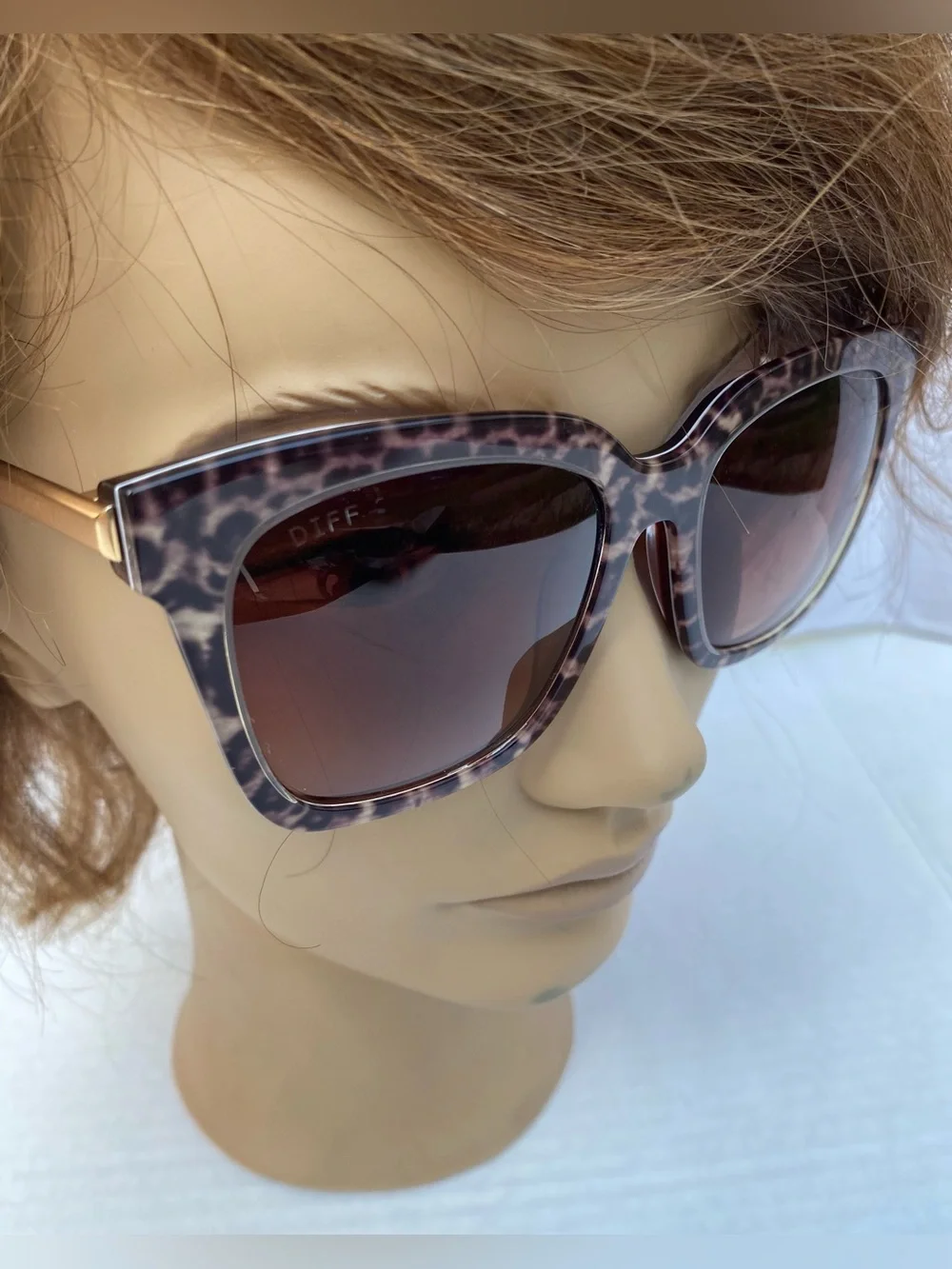 Diff eyewear ☀️Leopard-Print Square Sunglasses in Gradient - Women🕶️